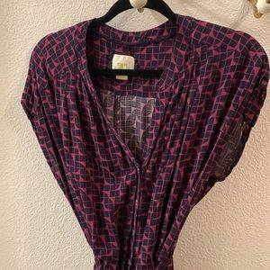 Maeve Navy and Purple Jumpsuit